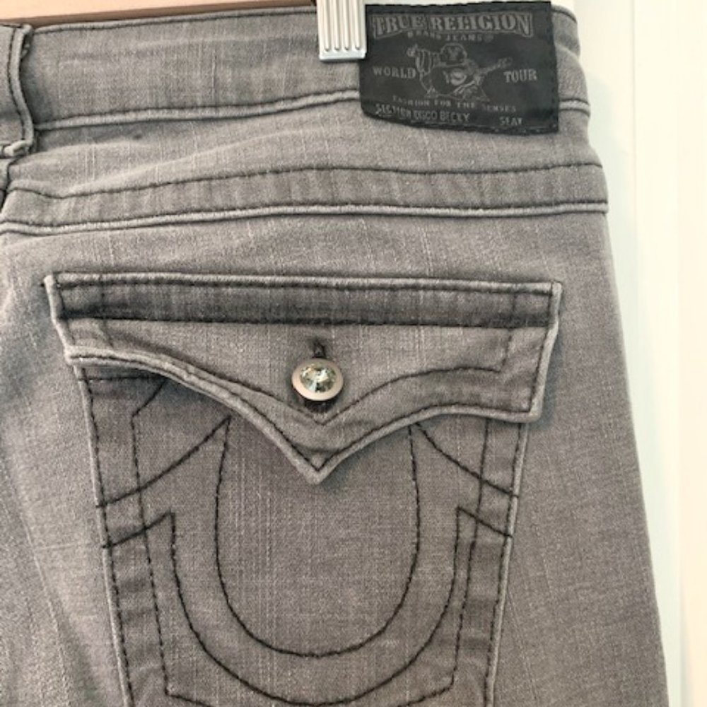 True Religion Gray Boot Cut Jeans